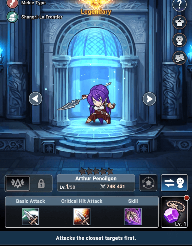 Arthur Pencilgon in hero interface