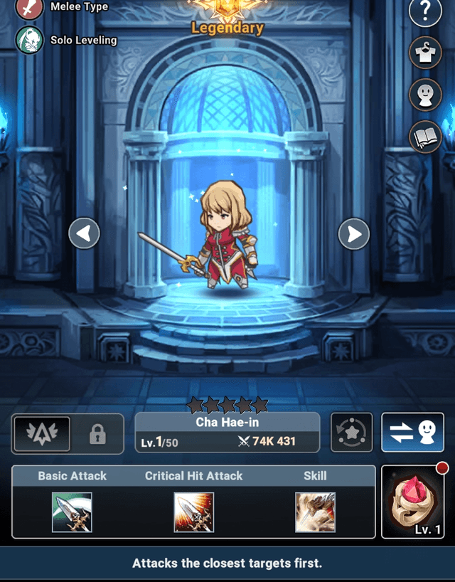 Cha Hae-in in hero interface