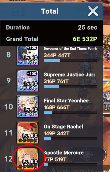 Doomsday Scientist Mercure showing high DPS even at 0 stars and not awakened in Seven Knights Idle Adventure