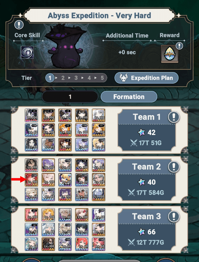 Gelidus in team 2 of abyss expedition - Seven Knights Idle Adventure