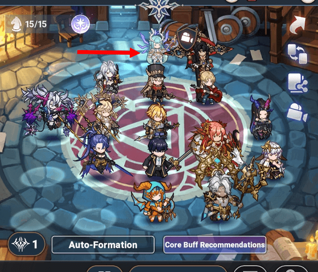 Herald of Peace Rauha in team synergy strengthening stacks - Seven Knights Idle Adventure