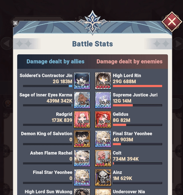 High Lord Rin PvP report showing she can destroy a team by herself - Seven Knights Idle Adventure