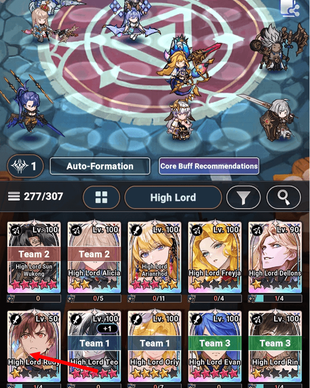 High Lord Rudy not selected in PvP Celestial - Seven Knights Idle Adventure