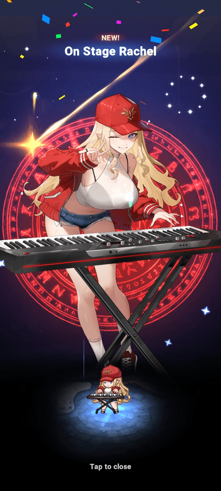 Keyboardist Rachel summon effect in Seven Knights Idle Adventure