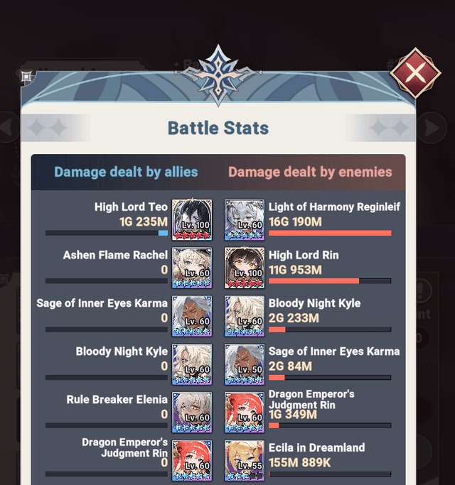 Light of Harmony Reginleif PvP report showing crazy damage output - Seven Knights Idle Adventure