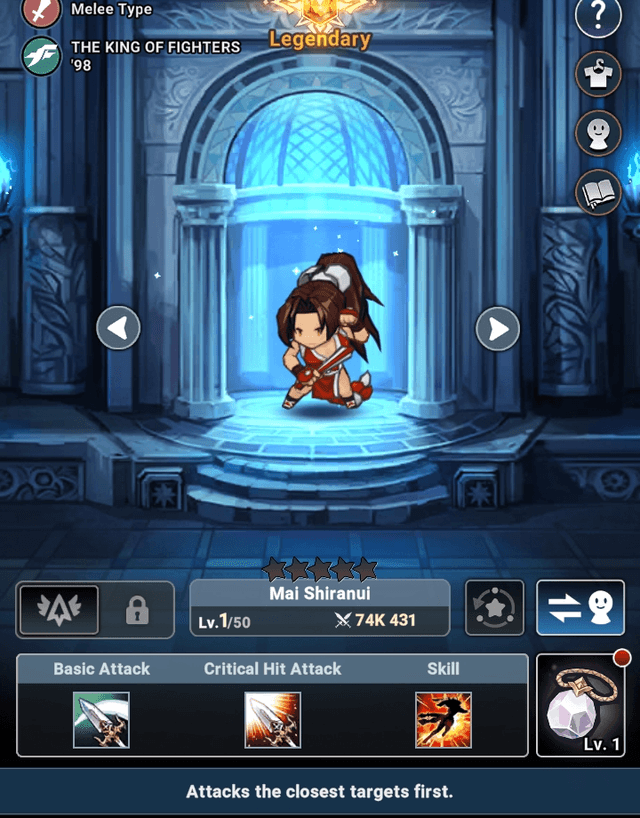 Mai Shiranui in hero interface