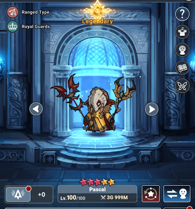 Pascal lvl 100 8 stars in hero interface - Seven Knights Idle Adventure