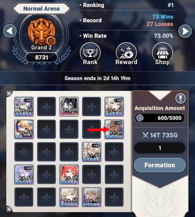 Sage of Inner Eyes Karma in normal arena formation - Seven Knights Idle Adventure