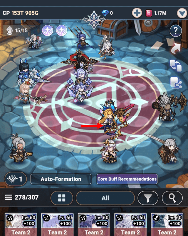 Skuld in celestial arena formation - Seven Knights Idle Adventure