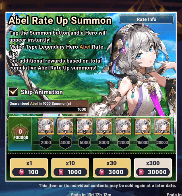 Twin stars of coexistence abel 30k summon banner - Seven Knights Idle Adventure