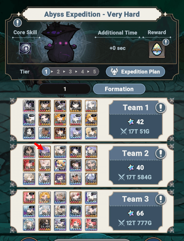 Undercover espada in team 2 of abyss expedition - Seven Knights Idle Adventure