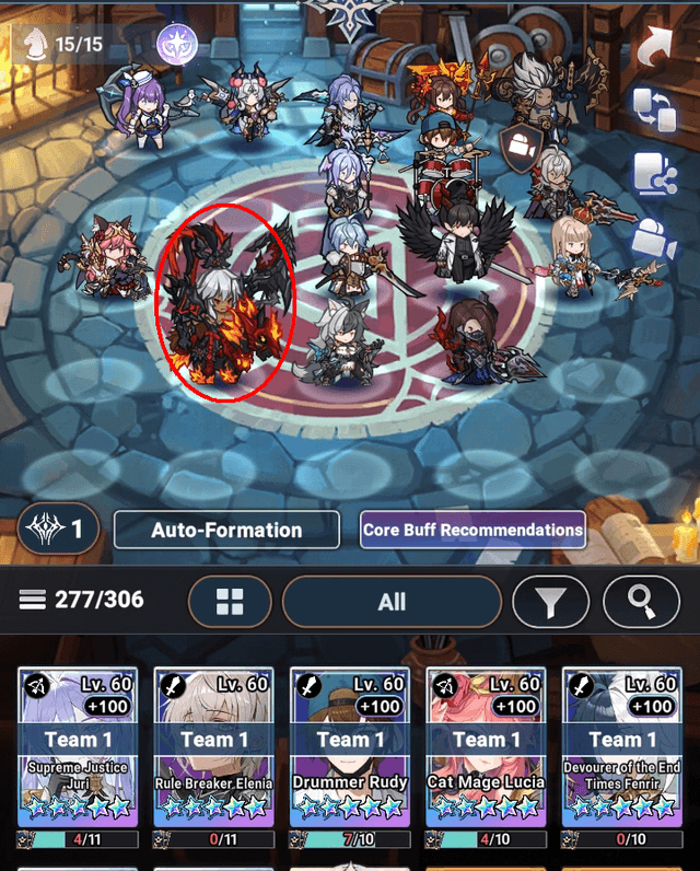 War God Demon King Lu Bu in team Deep Nightmare with Overload - Seven Knights Idle Adventure