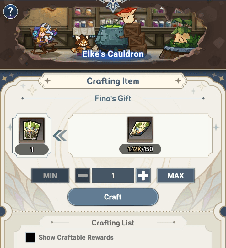 Fina's gift craft in Elke's cauldron