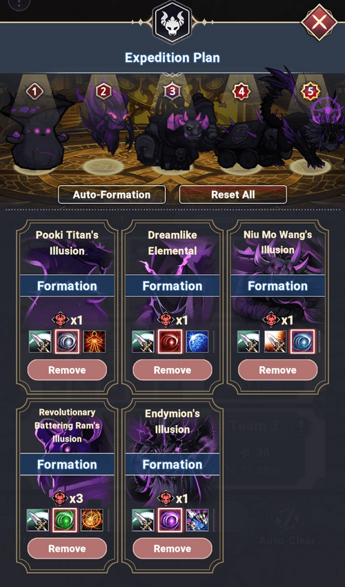Selection bosses order interface - Seven Knights Idle Adventure