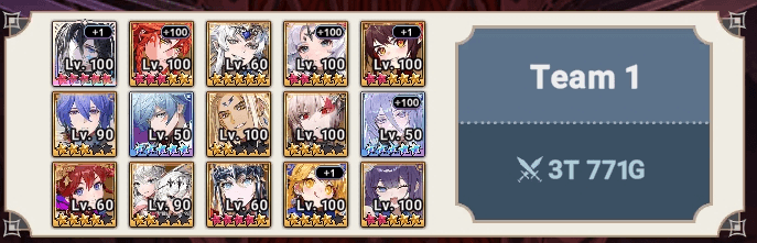 Example Early-game Team Seven Knights Idle Adventure