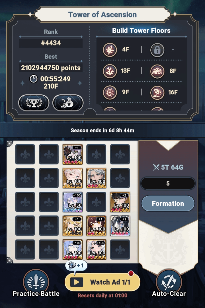 Tower of Ascension UI - Seven Knights Idle Adventure