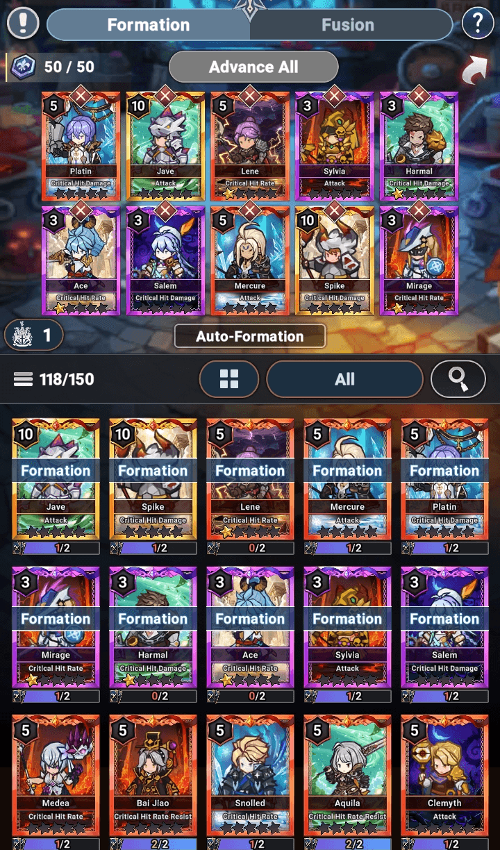 Skill Card interface - Seven Knights Idle Adventure