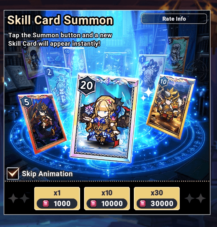 Skill Card summon interface - Seven Knights Idle Adventure