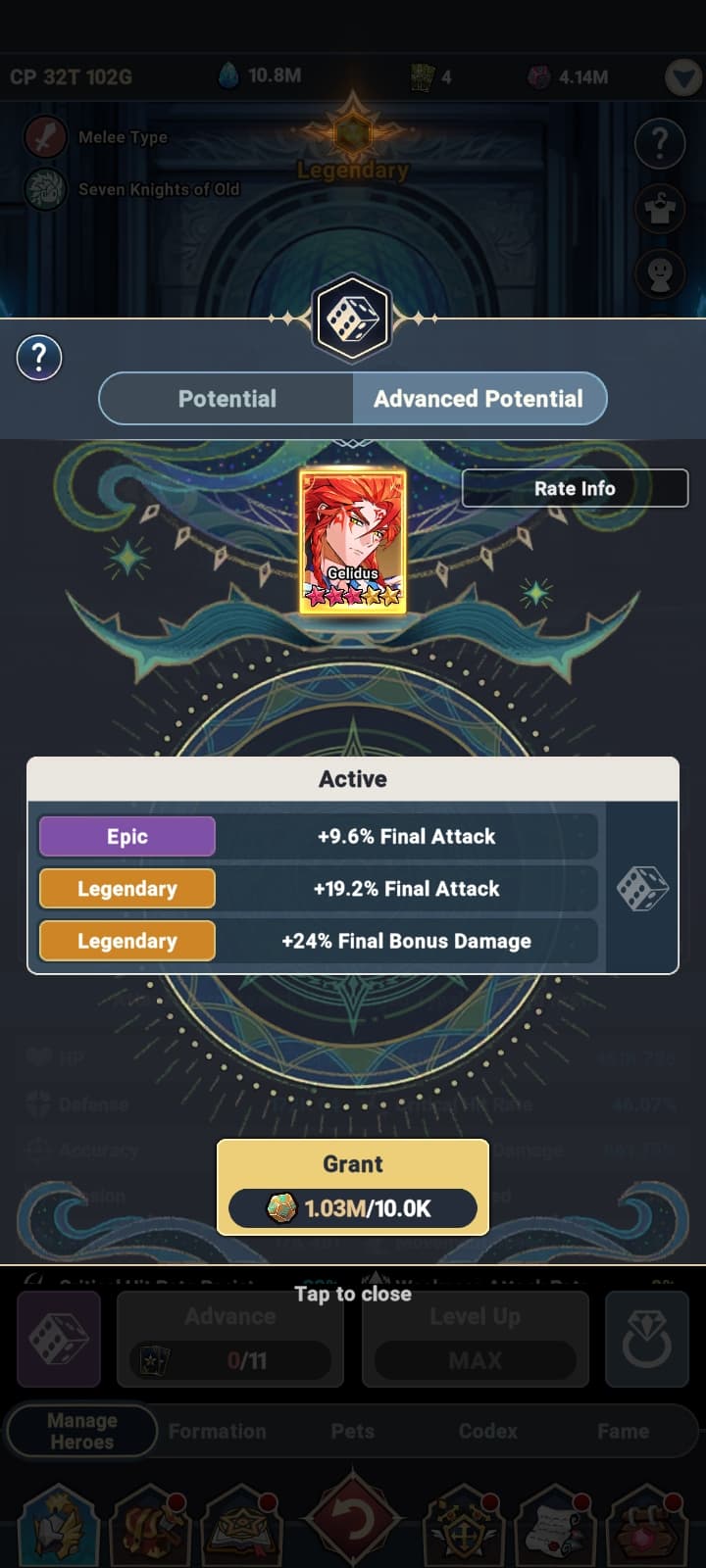 Advanced potential Interface - Seven Knights Idle Adventure