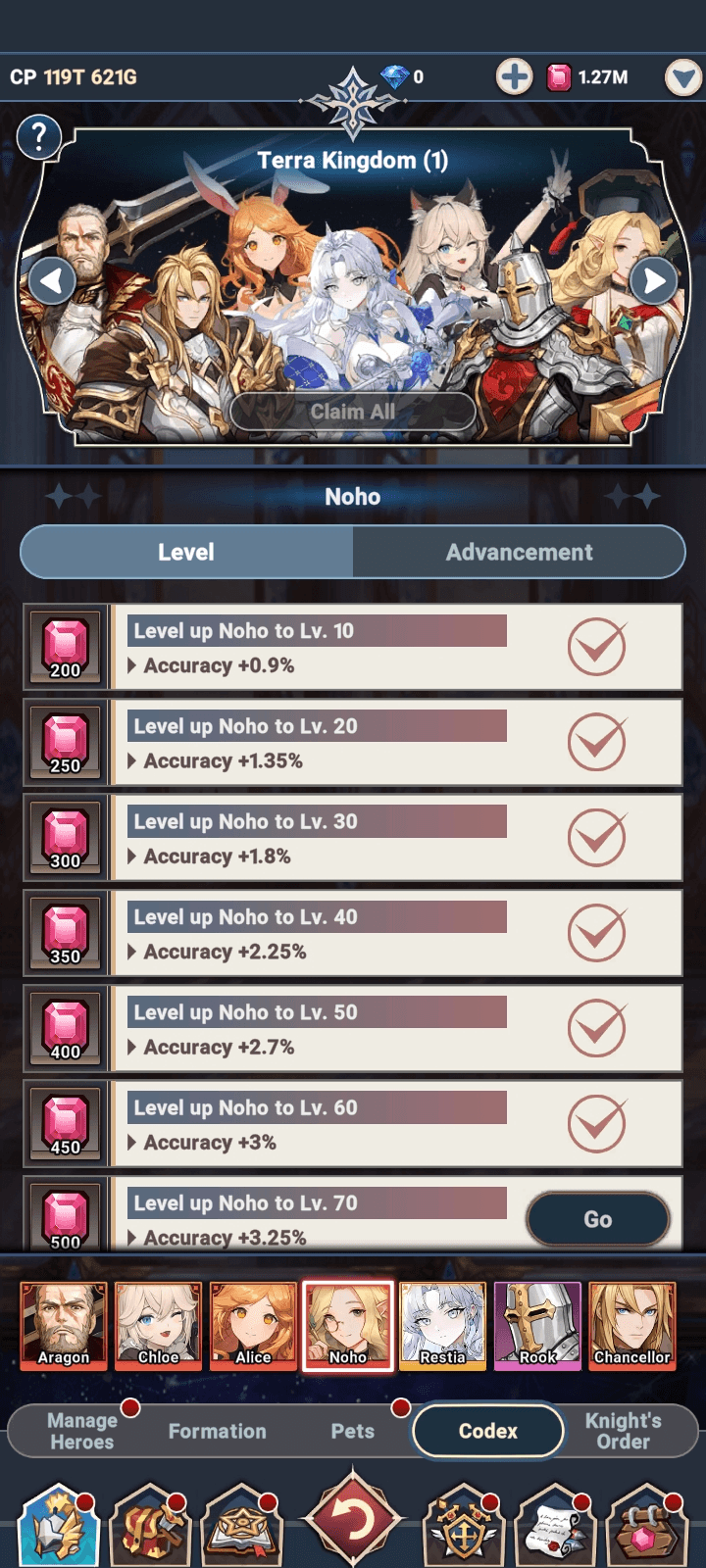 Unique hero Codex Noho interface - Seven Knights Idle Adventure